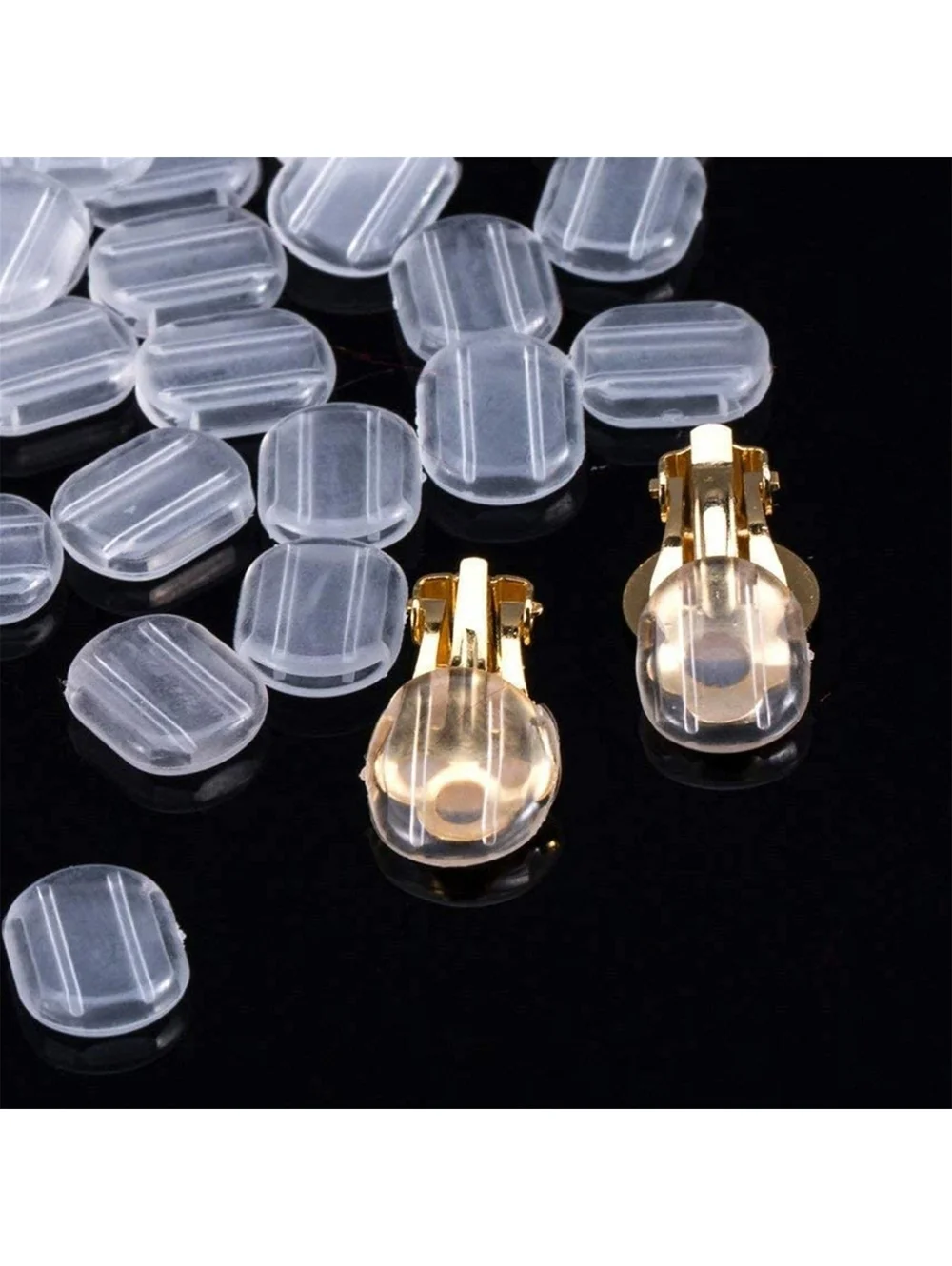 Bulk Clear Clip Slip Earring Comfort Pads Backs Findings 50 pcs